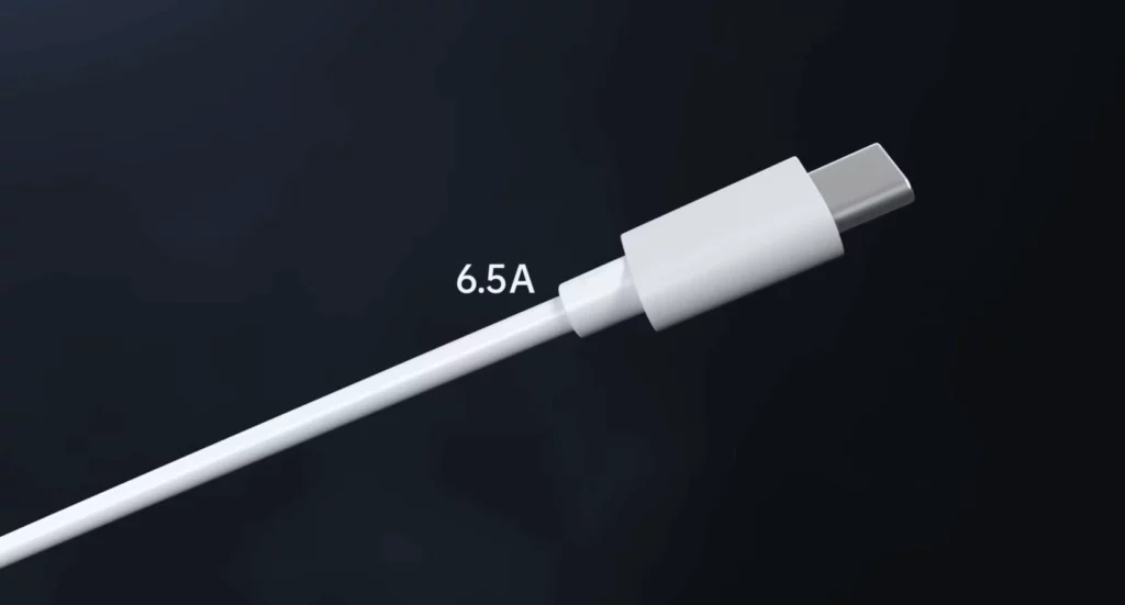 VOOC 6.5A charger type-C cable thickness